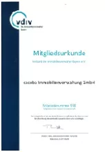 Die saceba Immobilienverwaltung GmbH ist Mitglied im Verband der Immobilienverwalter Bayern - VDIV