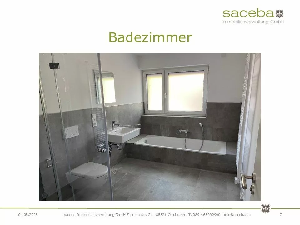 3-Zimmer Wohnung in Waldtrudering zu vermieten - BalkonBadezimmer