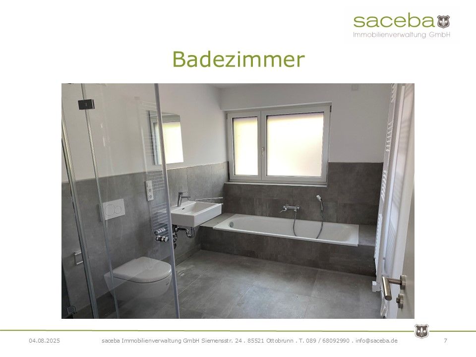 3-Zimmer Wohnung in Waldtrudering zu vermieten - BalkonBadezimmer