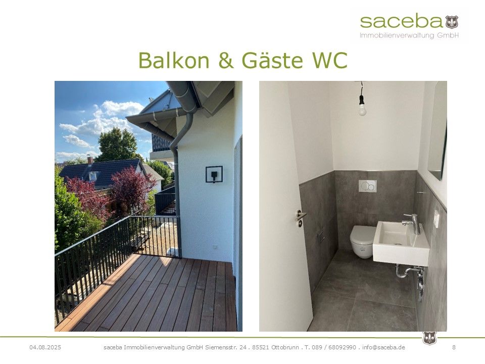 3-Zimmer Wohnung in Waldtrudering zu vermieten - Balkon-WC