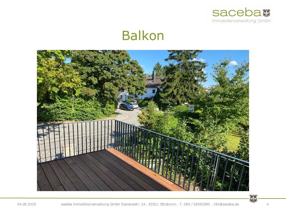3-Zimmer Wohnung in Waldtrudering zu vermieten - Balkon