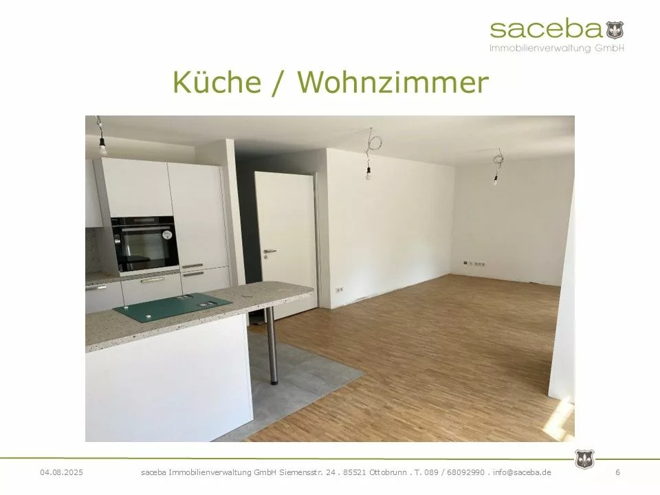 3-Zimmer Wohnung in Waldtrudering zu vermieten - Küche & Wohnzimmer