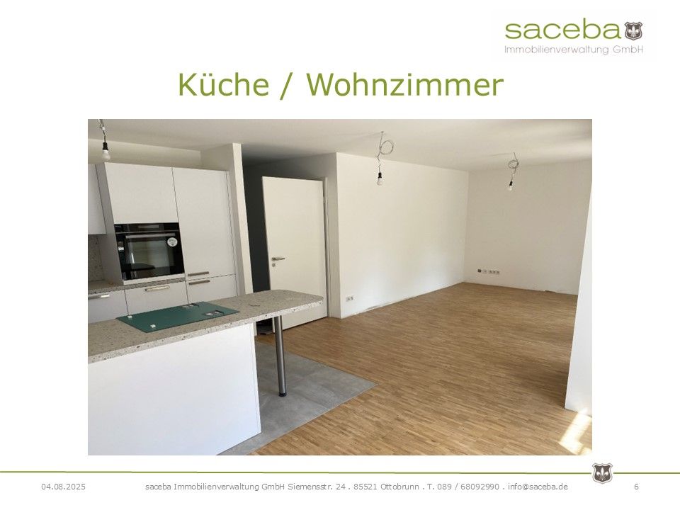 3-Zimmer Wohnung in Waldtrudering zu vermieten - Küche & Wohnzimmer